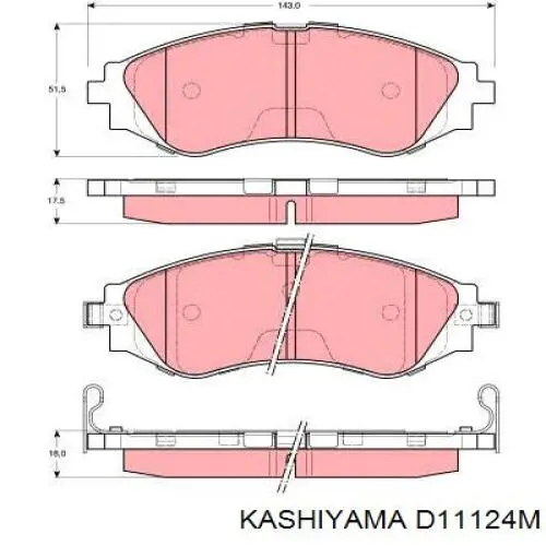 D11124M Kashiyama pastillas de freno delanteras