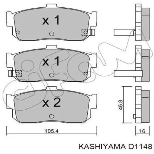 d1148 Kashiyama pastillas de freno traseras