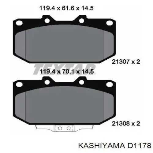 D1178 Kashiyama pastillas de freno delanteras