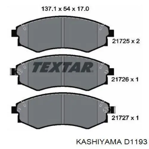 D1193 Kashiyama pastillas de freno delanteras