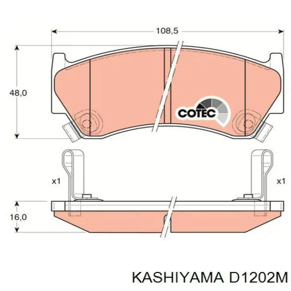 D1202M Kashiyama pastillas de freno delanteras