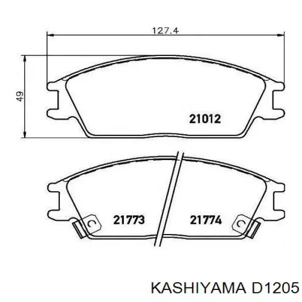 D1205 Kashiyama pastillas de freno traseras