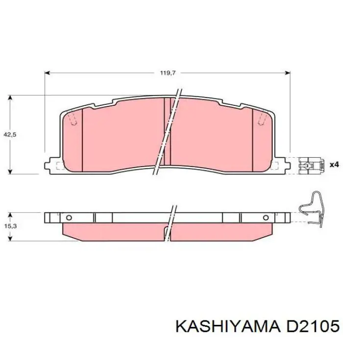 D2105 Kashiyama pastillas de freno traseras