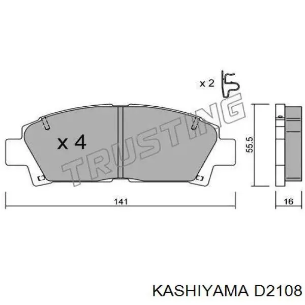 D2108 Kashiyama pastillas de freno delanteras