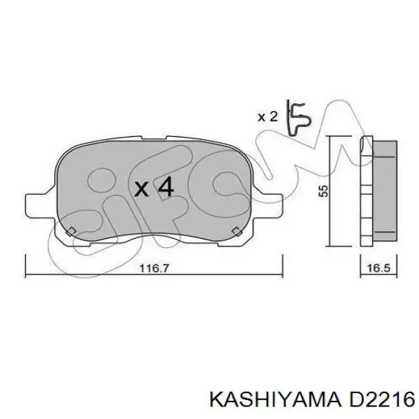 D2216 Kashiyama pastillas de freno delanteras