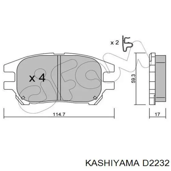 D2232 Kashiyama pastillas de freno delanteras