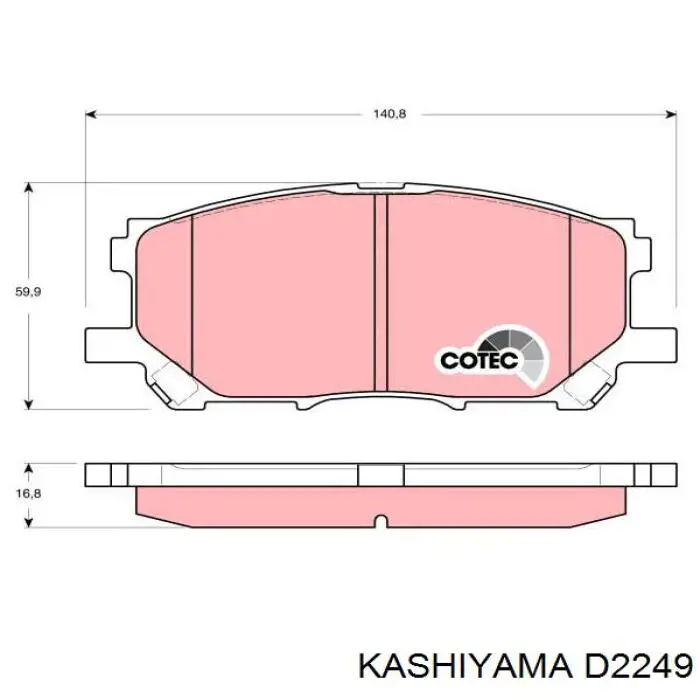 D2249 Kashiyama pastillas de freno delanteras