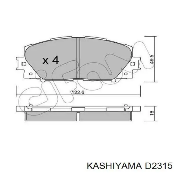 D2315 Kashiyama pastillas de freno delanteras