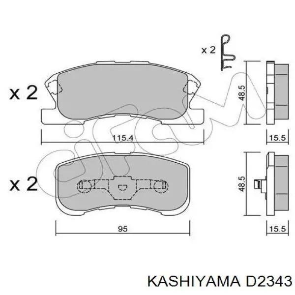 Comprar D2343 Kashiyama Pastillas delanteras de freno