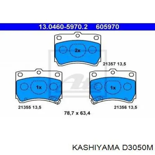 D3050M Kashiyama pastillas de freno delanteras