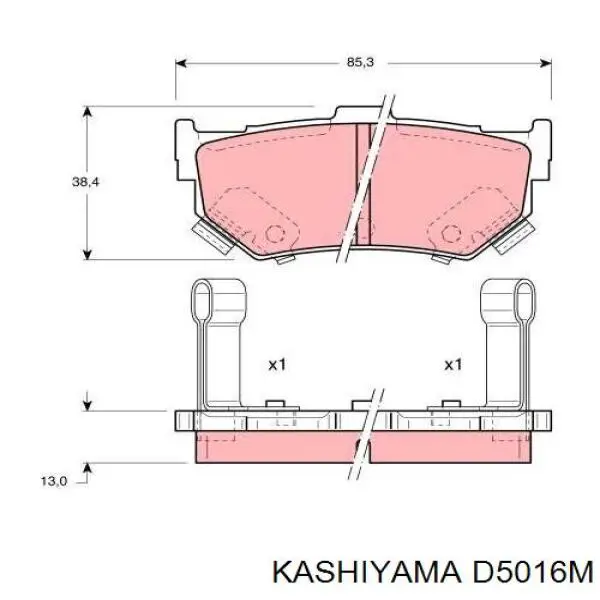 D5016M Kashiyama pastillas de freno traseras