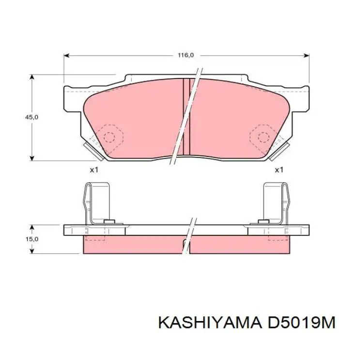 D5019M Kashiyama pastillas de freno delanteras