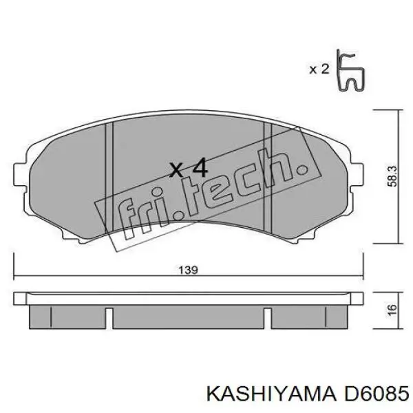 D6085 Kashiyama pastillas de freno delanteras