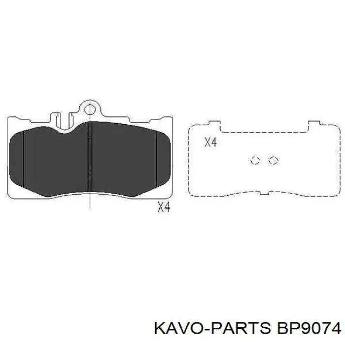 BP-9074 Kavo Parts pastillas de freno delanteras