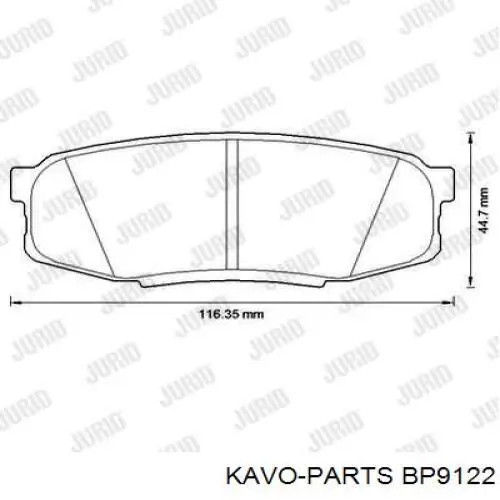 BP9122 Kavo Parts pastillas de freno traseras