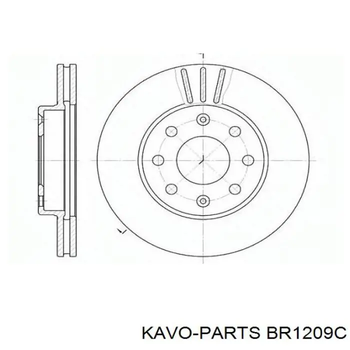 Disco de freno delantero Kavo Parts BR1209C