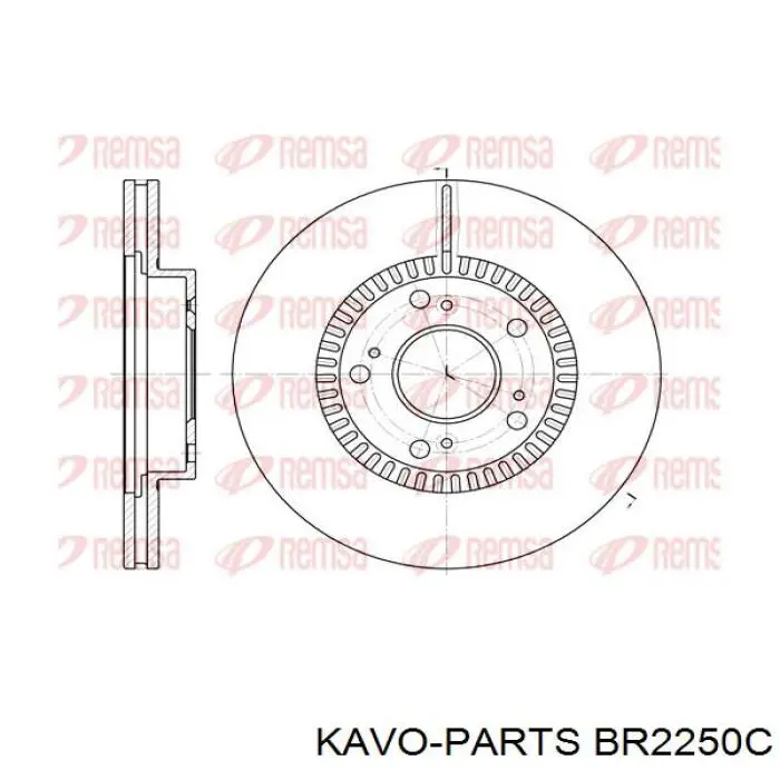 Comprar BR2250C Kavo Parts Disco de freno trasero