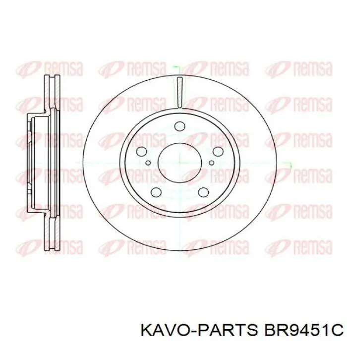 BR-9451-C Kavo Parts disco de freno delantero