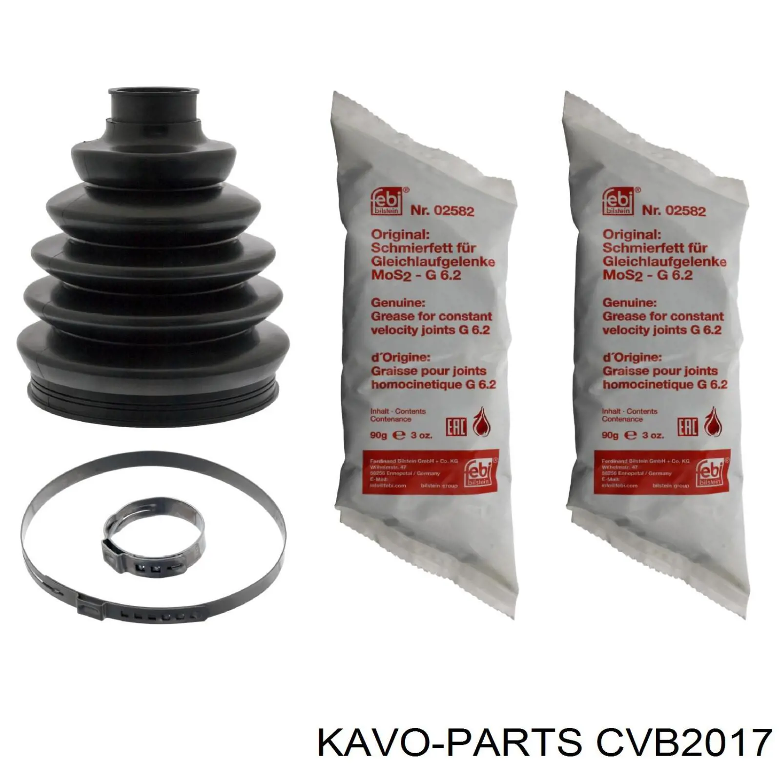 CVB-2017 Kavo Parts fuelle, árbol de transmisión delantero interior