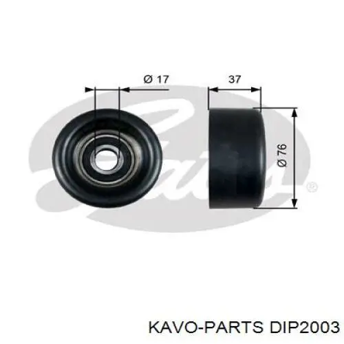 DIP2003 Kavo Parts polea inversión / guía, correa poli v