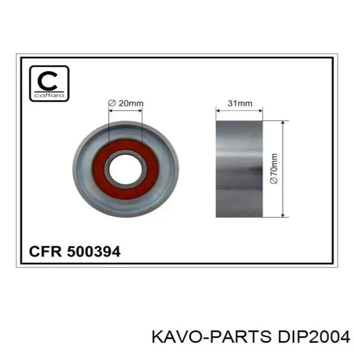 DIP-2004 Kavo Parts polea inversión / guía, correa poli v