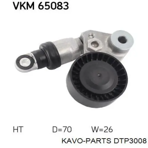 DTP3008 Kavo Parts tensor de correa, correa poli v