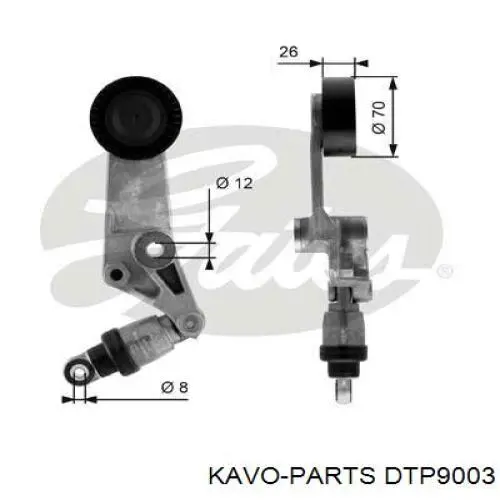 Tensor de correa, correa poli V Toyota Corolla E12