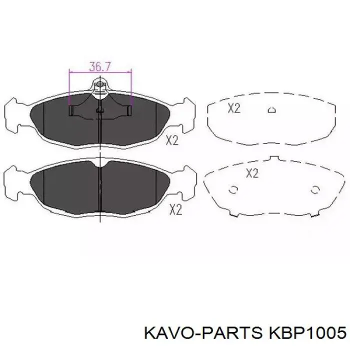 KBP1005 Kavo Parts pastillas de freno delanteras