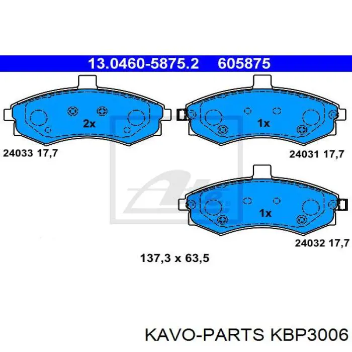 KBP-3006 Kavo Parts pastillas de freno delanteras