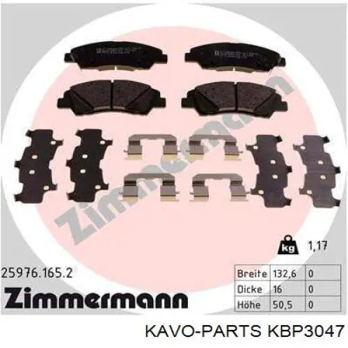 KBP-3047 Kavo Parts pastillas de freno delanteras