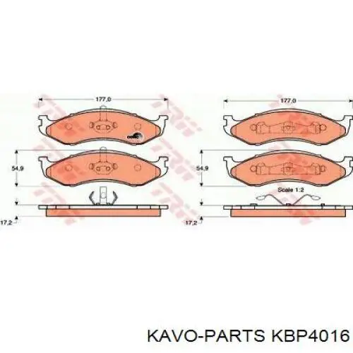 KBP-4016 Kavo Parts pastillas de freno delanteras