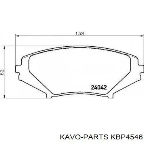 KBP4546 Kavo Parts pastillas de freno delanteras