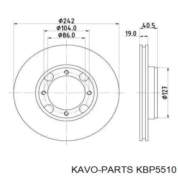 KBP-5510 Kavo Parts pastillas de freno traseras