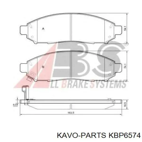 Pastillas de freno delanteras Kavo Parts KBP6574