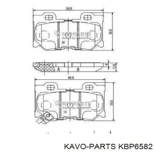 KBP-6582 Kavo Parts pastillas de freno traseras