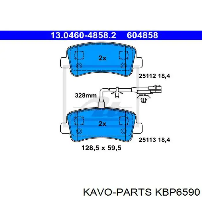 Comprar KBP6590 Kavo Parts Pastillas de freno traseras