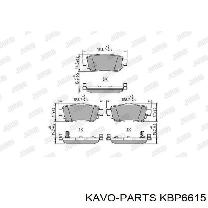 KBP-6615 Kavo Parts pastillas de freno traseras