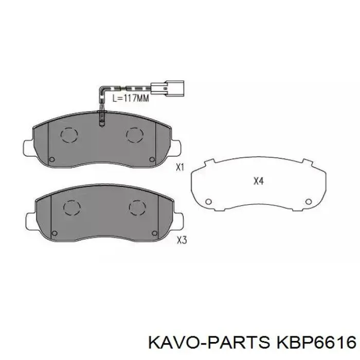 KBP-6616 Kavo Parts pastillas de freno delanteras