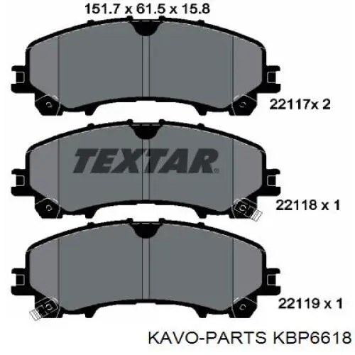 KBP-6618 Kavo Parts pastillas de freno delanteras