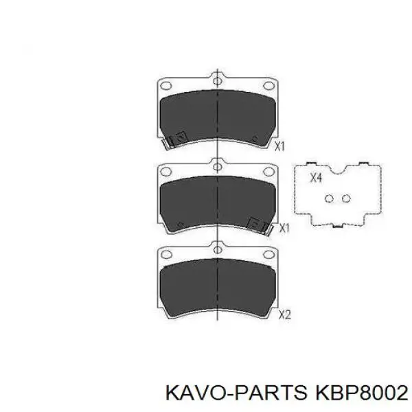 KBP-8002 Kavo Parts pastillas de freno traseras