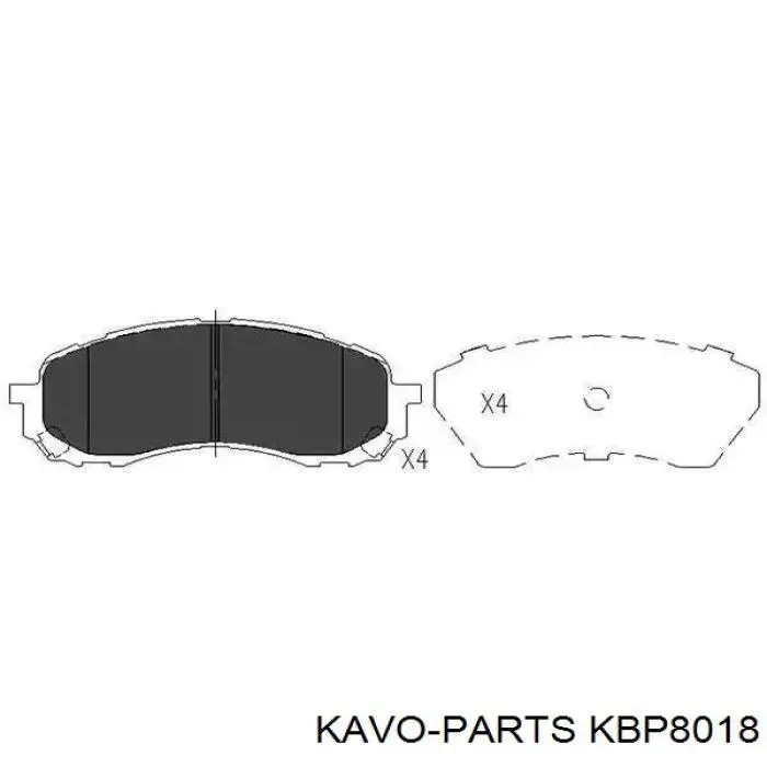 KBP8018 Kavo Parts pastillas de freno delanteras