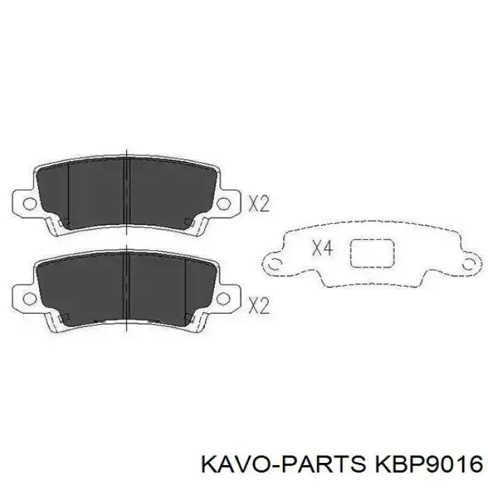 KBP-9016 Kavo Parts pastillas de freno traseras