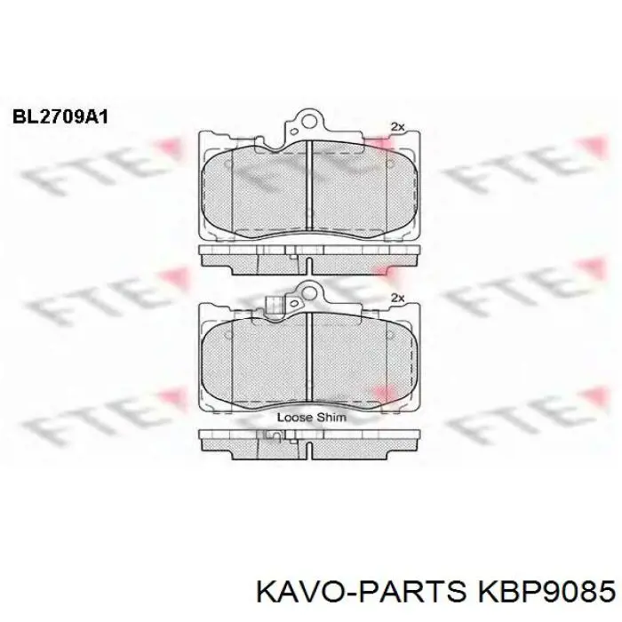 KBP-9085 Kavo Parts pastillas de freno delanteras