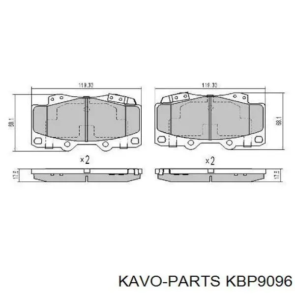 KBP-9096 Kavo Parts pastillas de freno delanteras