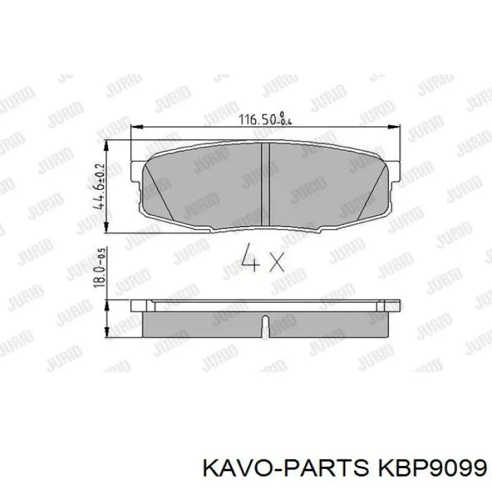 KBP-9099 Kavo Parts pastillas de freno traseras