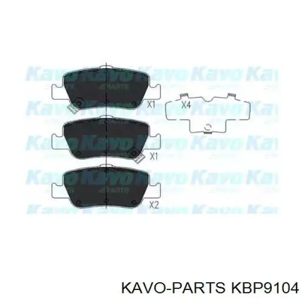 KBP-9104 Kavo Parts pastillas de freno traseras