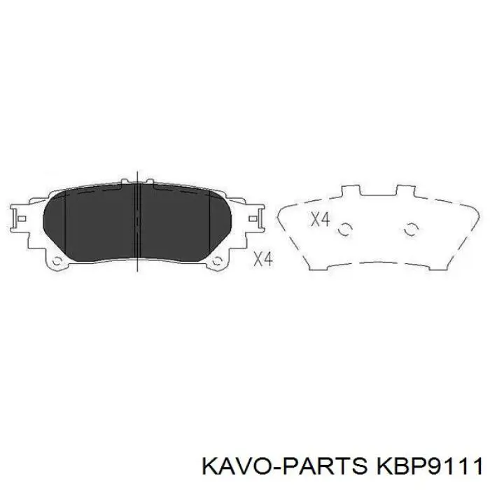 KBP-9111 Kavo Parts pastillas de freno traseras