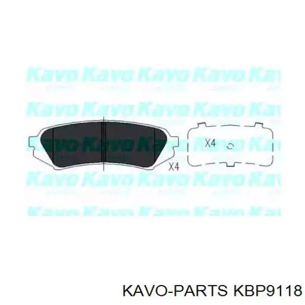 KBP-9118 Kavo Parts pastillas de freno traseras