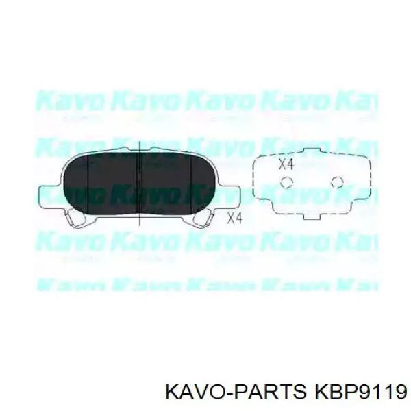 KBP9119 Kavo Parts pastillas de freno traseras