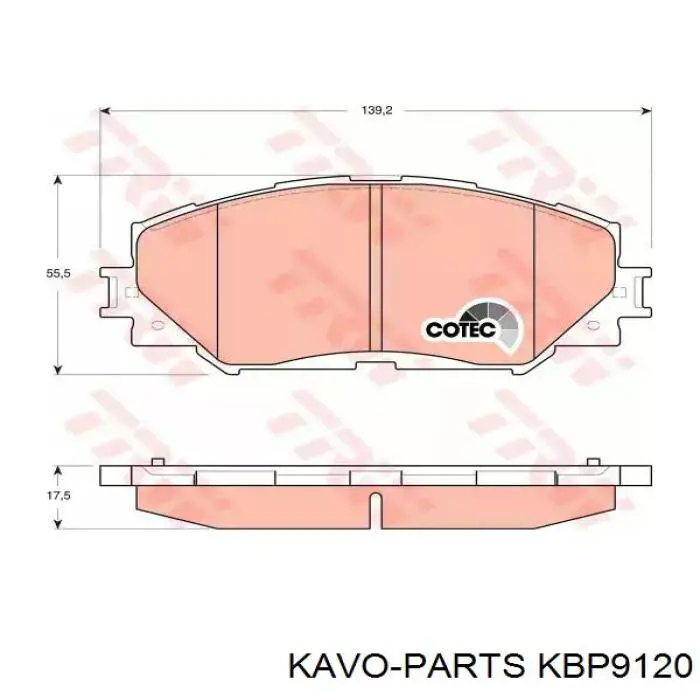 Comprar KBP9120 Kavo Parts Pastillas delanteras de freno